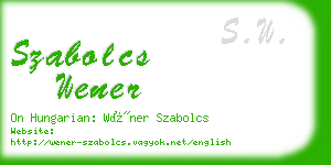 szabolcs wener business card